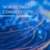 Forside Nordic Smart Connectivity. Blå farver og circler i rød og gul