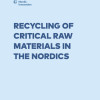 Blå side med titel: Recycling of Critical Raw Materials