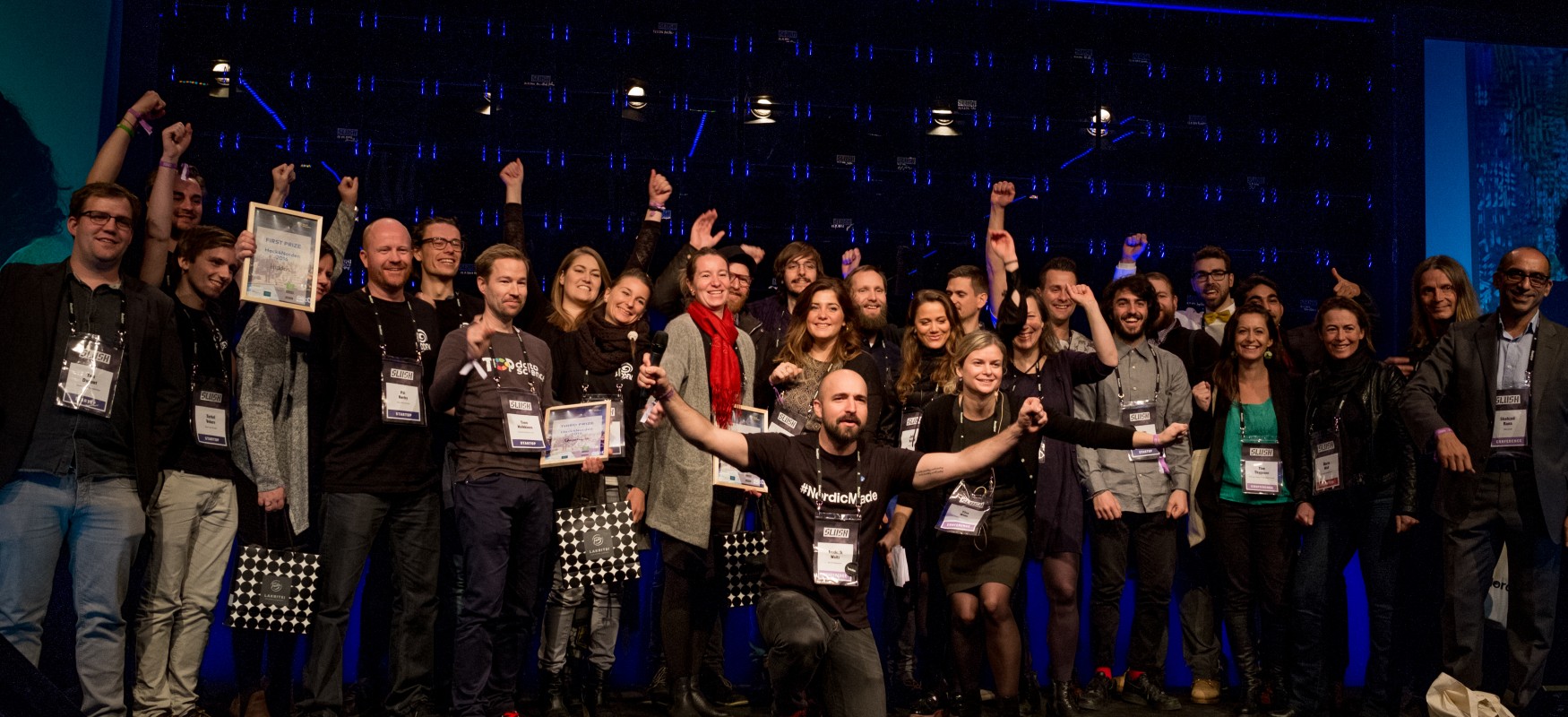 Group picture of participants of Hack4Norden at Slush in 2016.