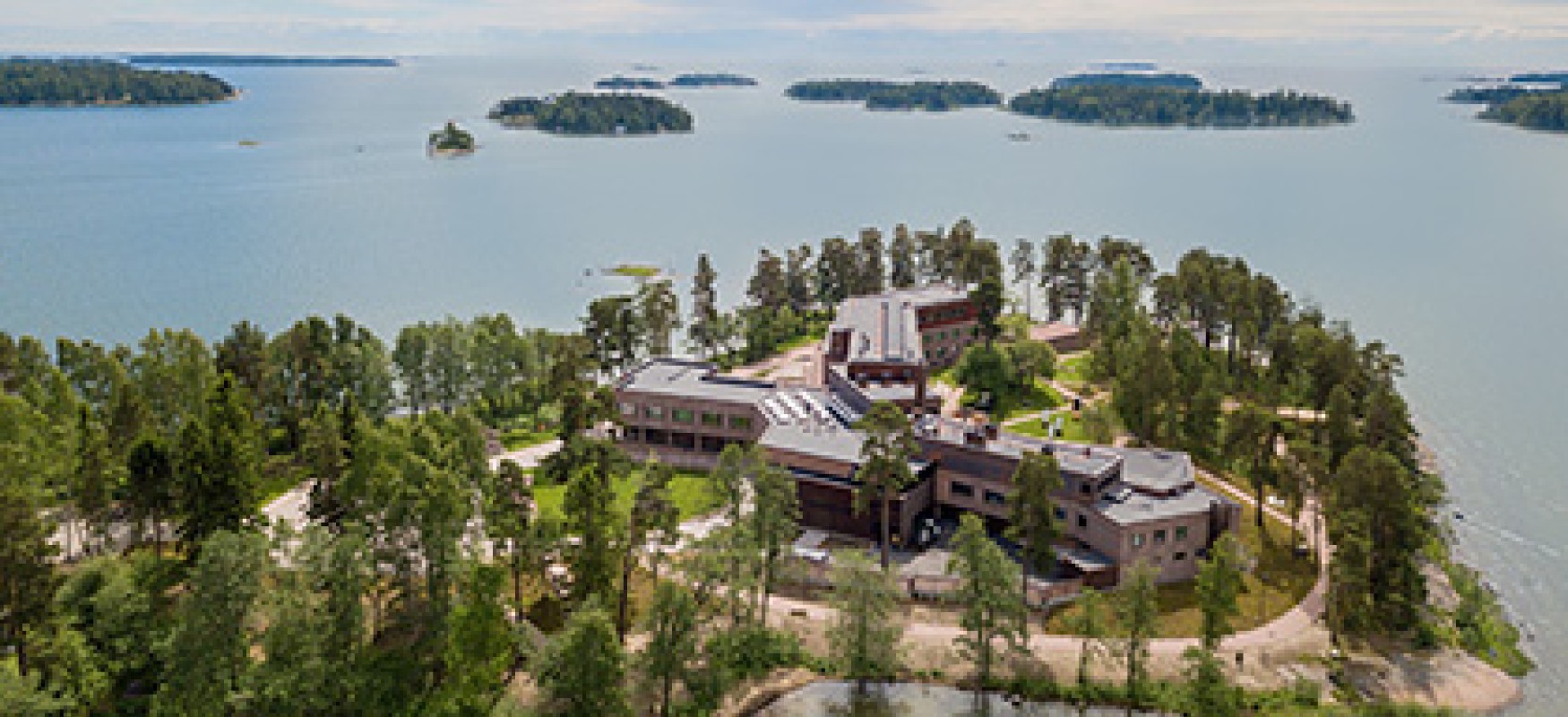 Hanasaari island photographed from above.