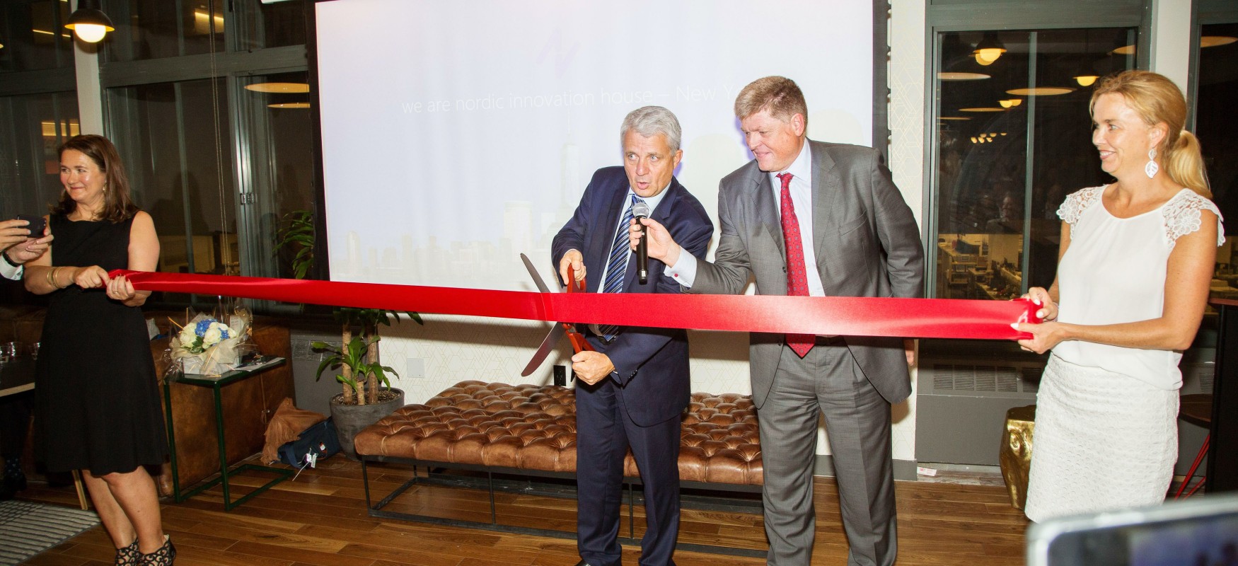 Cutting the ribbon for Nordic Innovation House New York, 2018
