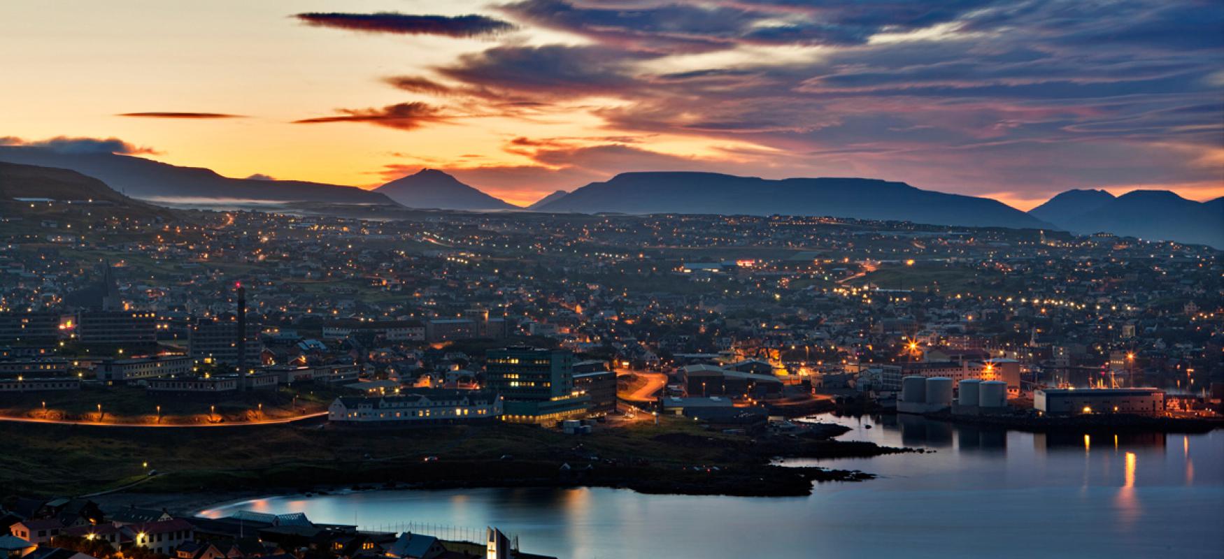 Torshavn in the dusk.