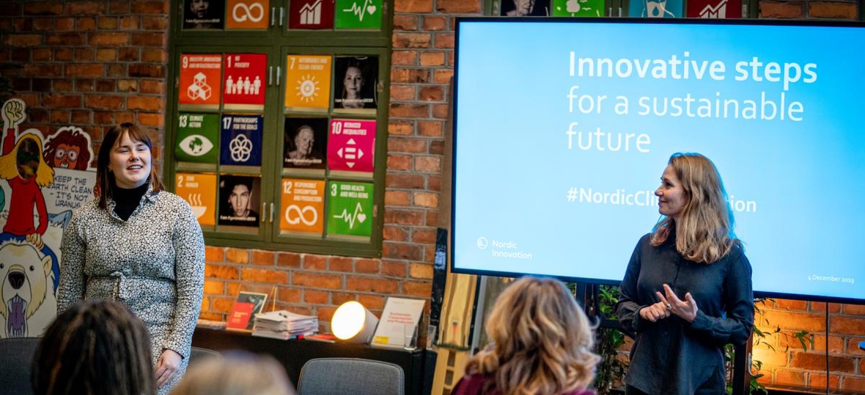 Nordic Innovation's Iiris Tarvonen and Niina Aagaard at COP25 in Copenhagen.