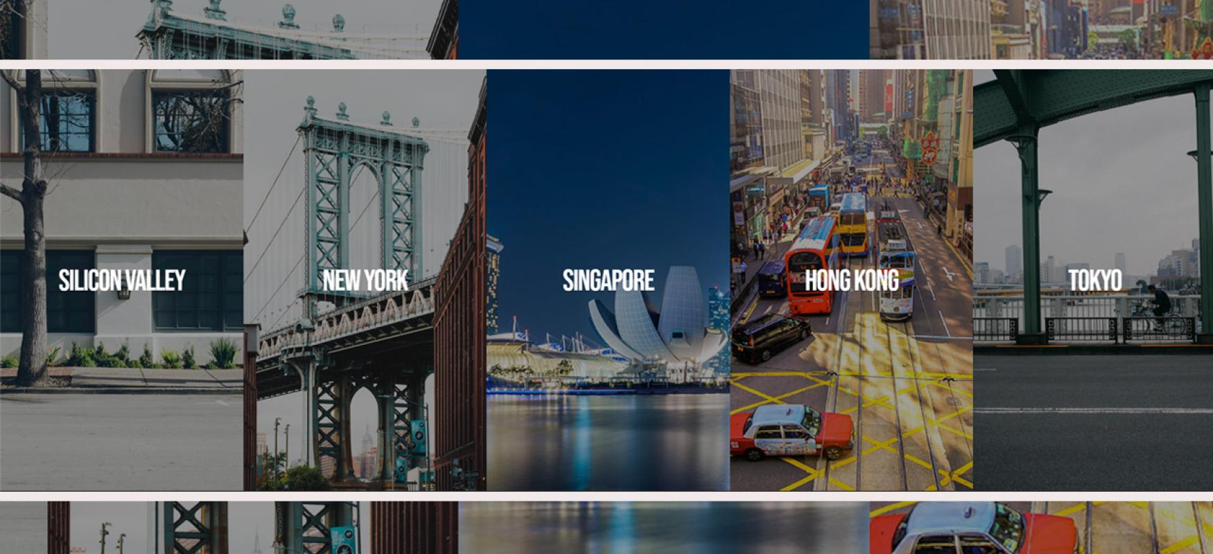 Collage of the five cities where the innovation houses are located.