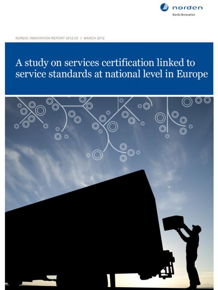 Front page to A study on services certification linked to service standards at national level in Europe
