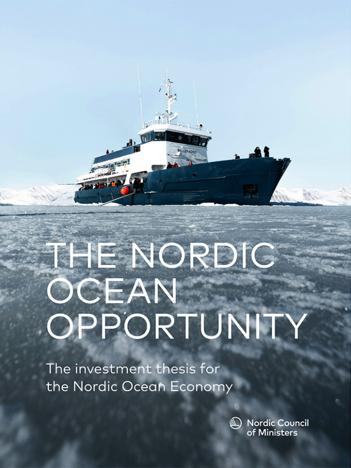 Cover image of the repport. A smal ship in icy ocean