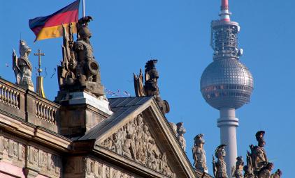 Photo of Berlin with the TV tower in the background.