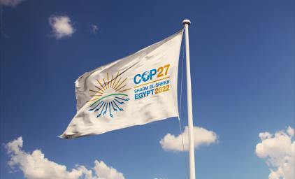 Flag med logo fra COP27