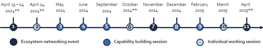 Illustration of the programs timeline from 2024 to 2025.