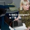 Photo of woman with the text "Is this a designer?" 