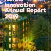 Image of the front page of the annual report showing a green building in Oslo.