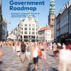 Nordic Smart Government Roadmap frontpage. People walking along Strøget in Copenhagen on a Summer day-