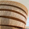 Rounded wood clad wall on gangway inside the Oslo Opera house
