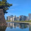 Tokyo skyline and the wall of the Emperors palace